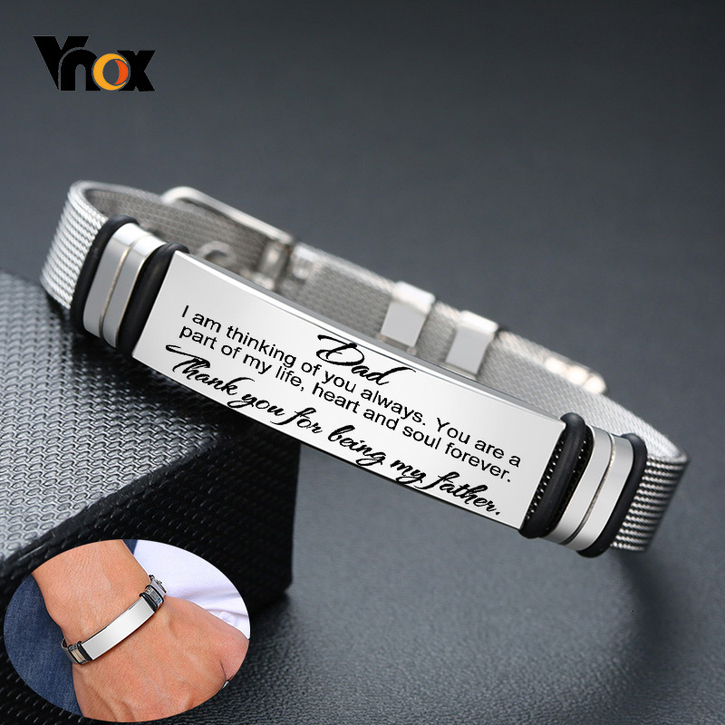 Stainless Mesh Band - Vnox Mens Stainless Steel Custom Engrave
