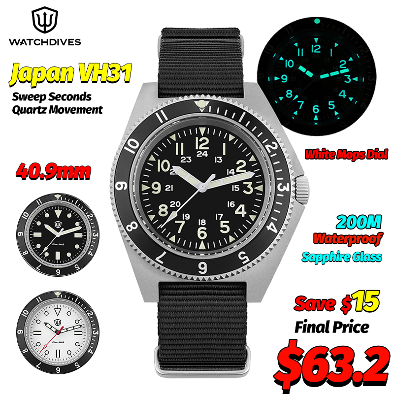 Accessories With Watch - Watchdives WD1972 Quartz Watch Sapphire Luminous
