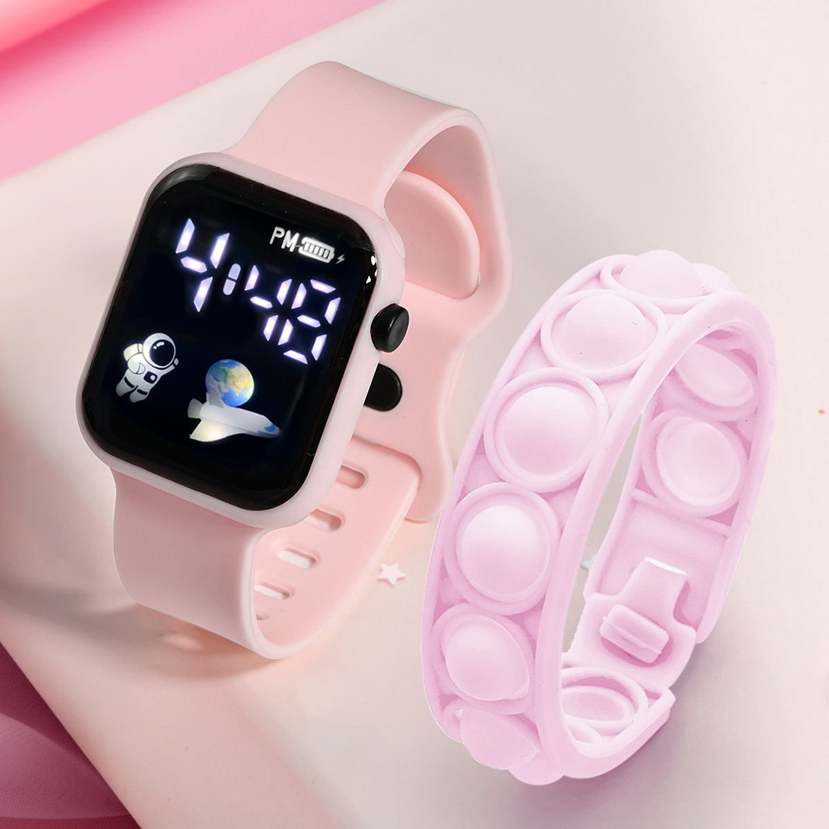 Smartwatch Icon - 2PCS Children's Smart Watch Bracelet Simple