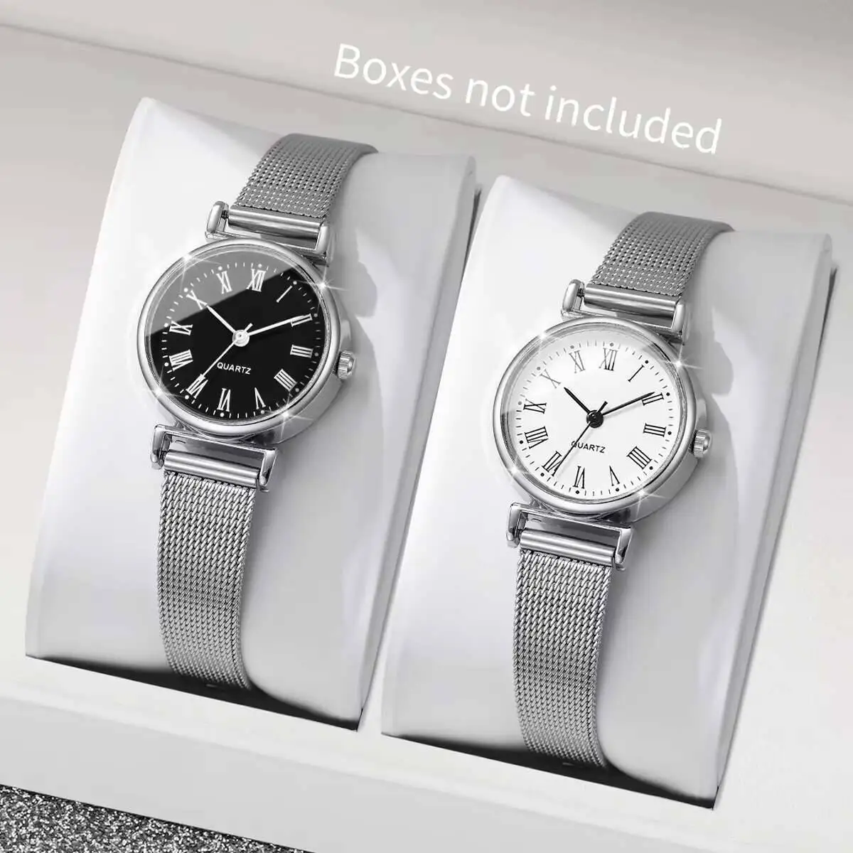 1/2PCS Fashion Women Watches C - Stainless Mesh Band 评论和价格