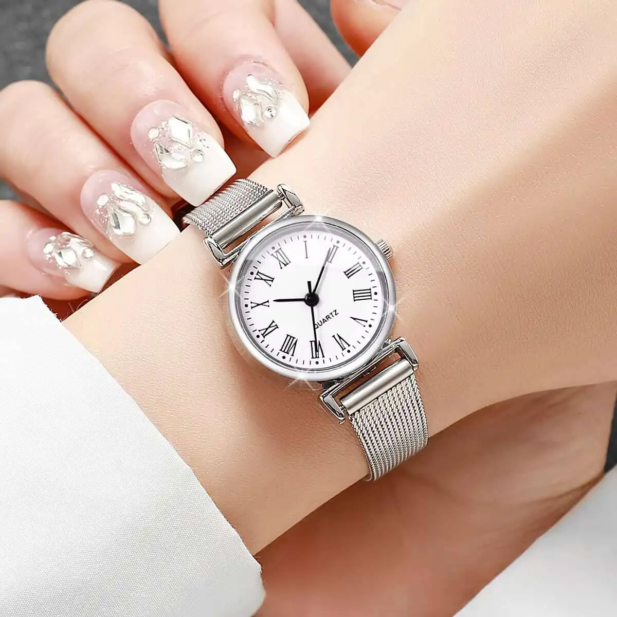 1/2PCS Fashion Women Watches C - Stainless Mesh Band 评论和价格