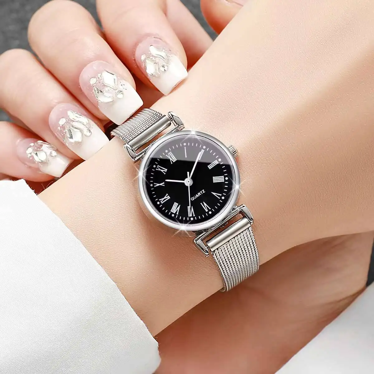 1/2PCS Fashion Women Watches C - Stainless Mesh Band 评论和价格