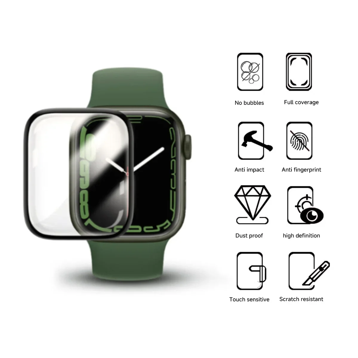3D Waterproof Full Curved Scre - Apple Smartwatch Accessories 评论和价格