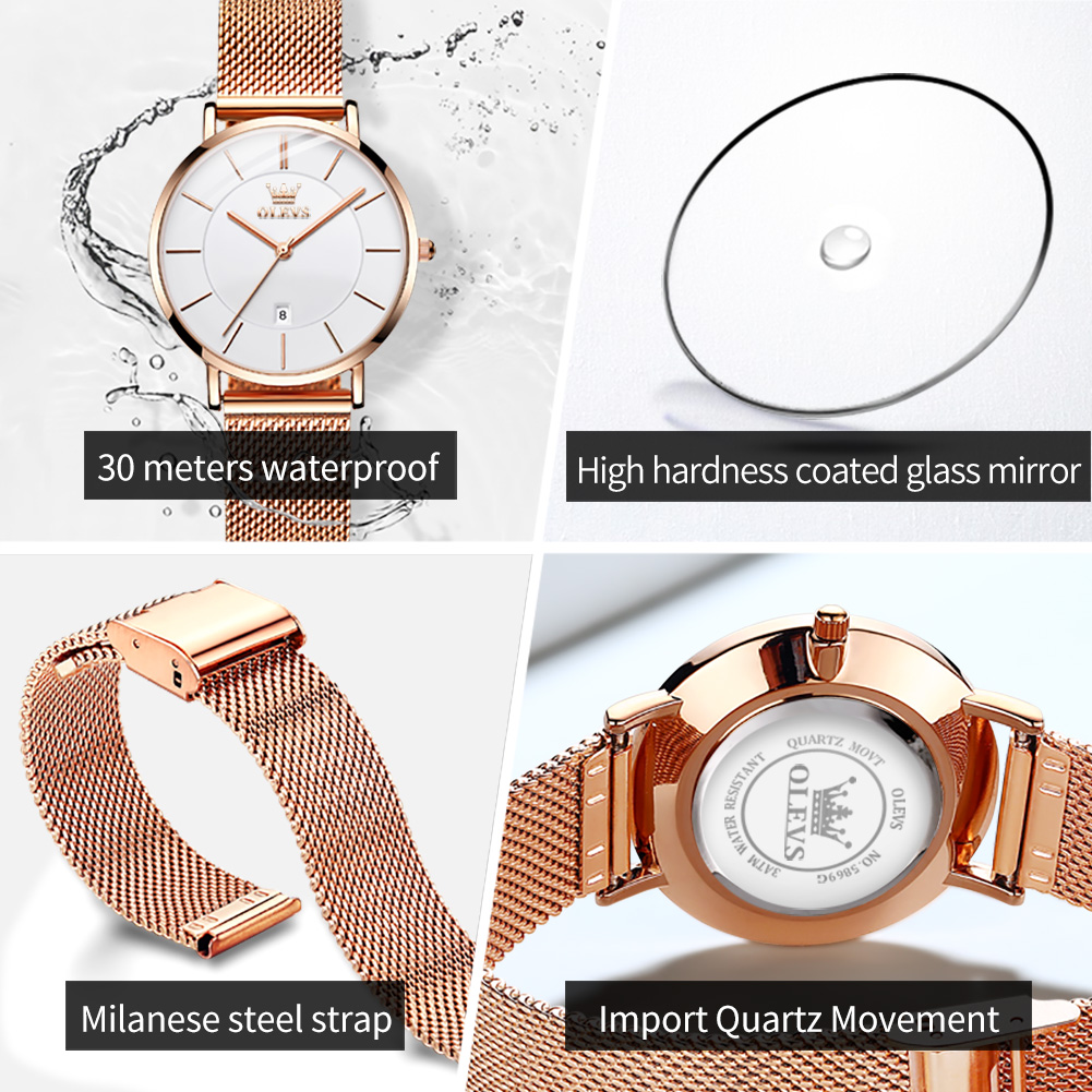 OLEVS Woman Watch 5869 Elegant - Accessories With Watch 评论和价格