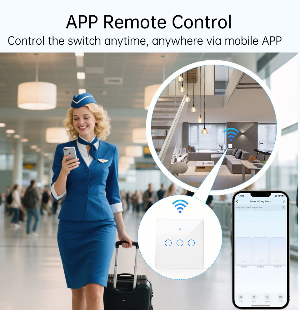 WiFi RF 433mhz Touch Wall Ligh - Smart Accessories 评论和价格