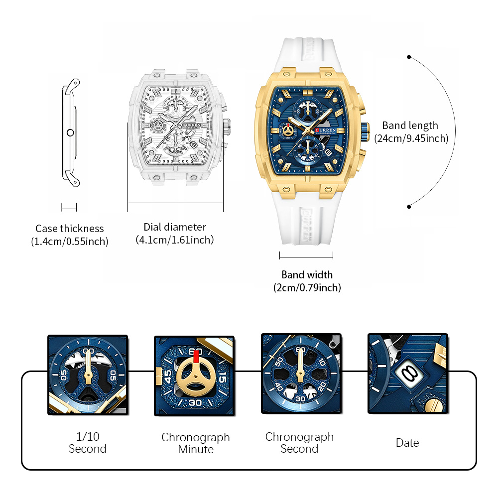 CURREN Luxury Vintage Watch fo - Accessories With Watch 评论和价格