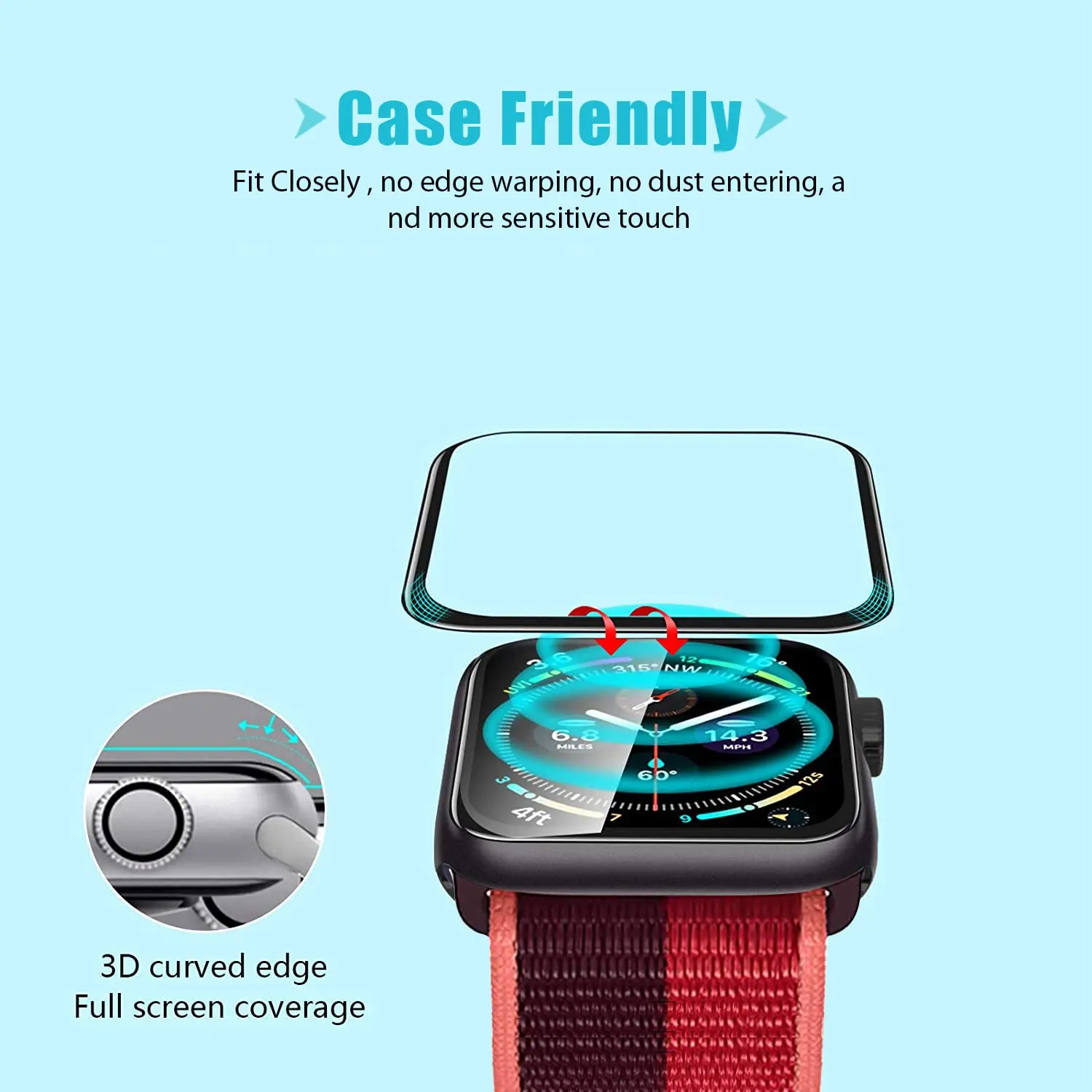 Screen Protector 3D Tempered F - Apple Smartwatch Accessories 评论和价格
