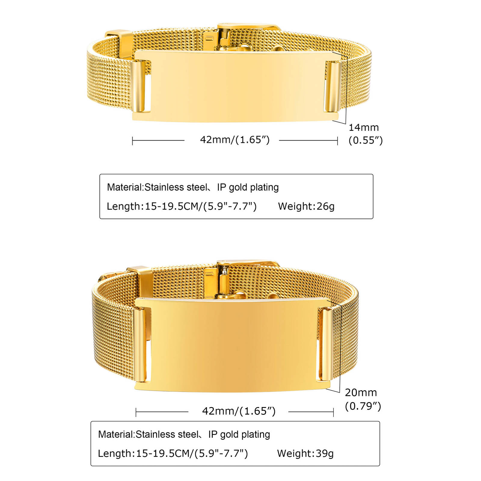 Personalized Photo Bracelet, S - Stainless Mesh Band 评论和价格