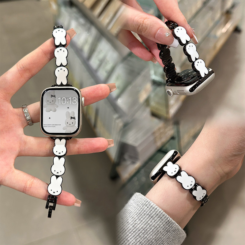 Miffy Rabbit Leather Watch Ban - Apple Smartwatch Accessories 评论和价格