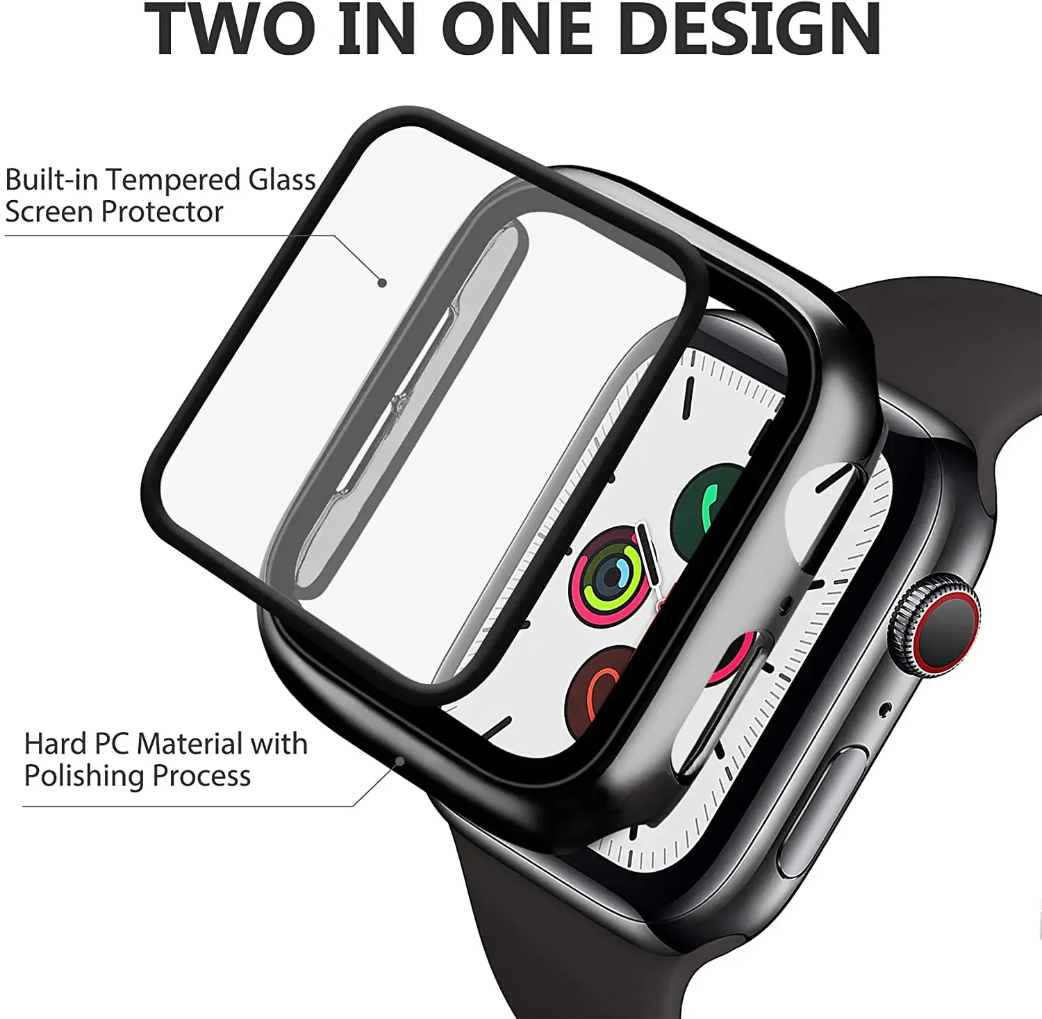 Tempered Glass+cover For Apple - Smartwatch Icon 评论和价格