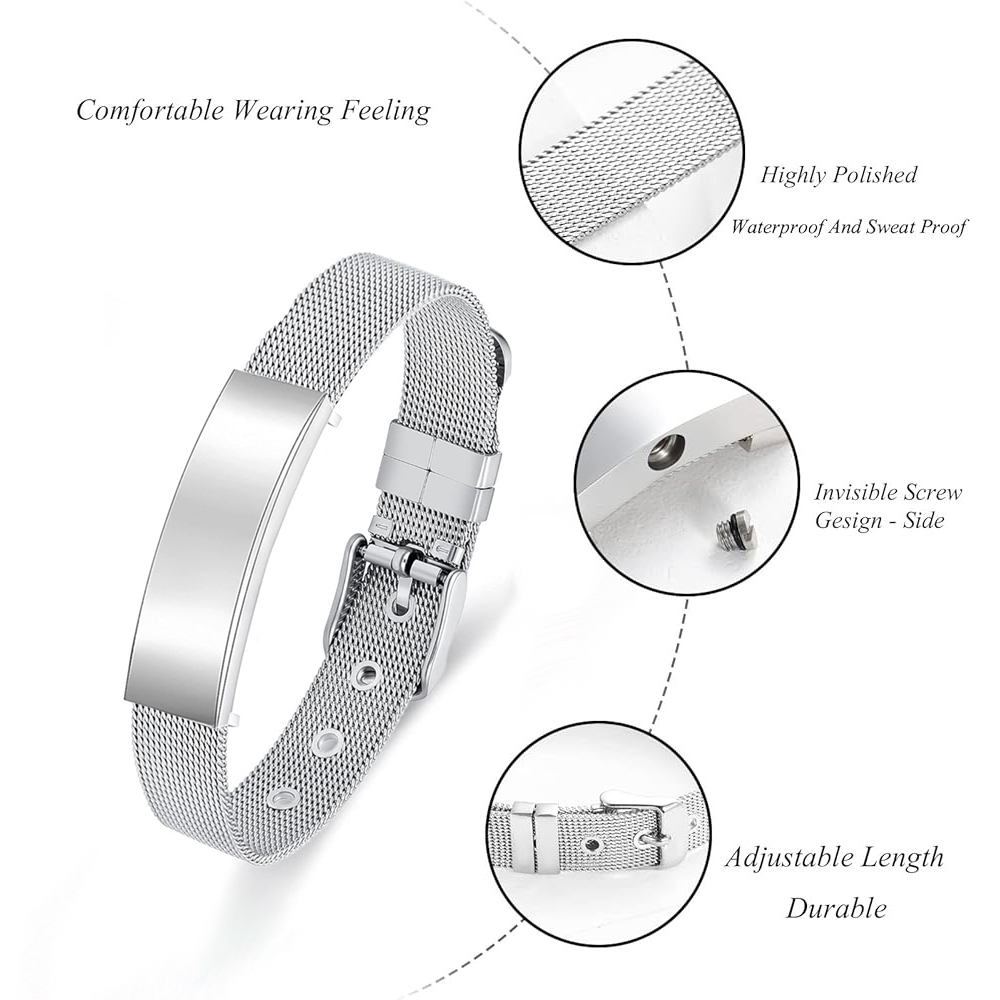 Cremation Jewelry Urn Bracelet - Stainless Mesh Band 评论和价格