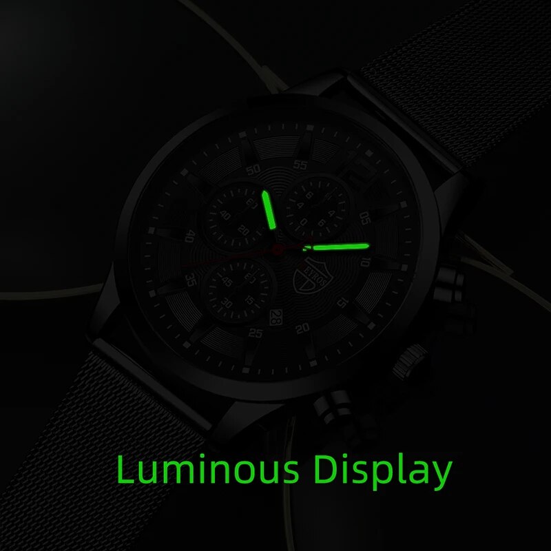 DEYROS Mens Fashion Minimalist - Stainless Mesh Band 评论和价格