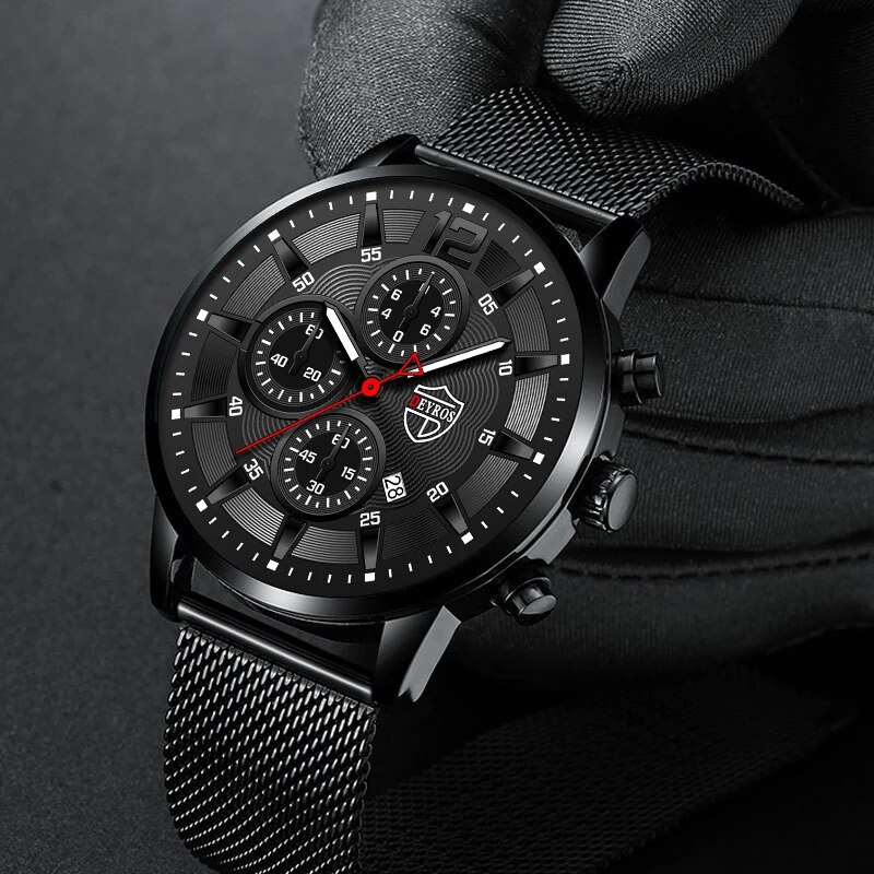 DEYROS Mens Fashion Minimalist - Stainless Mesh Band 评论和价格