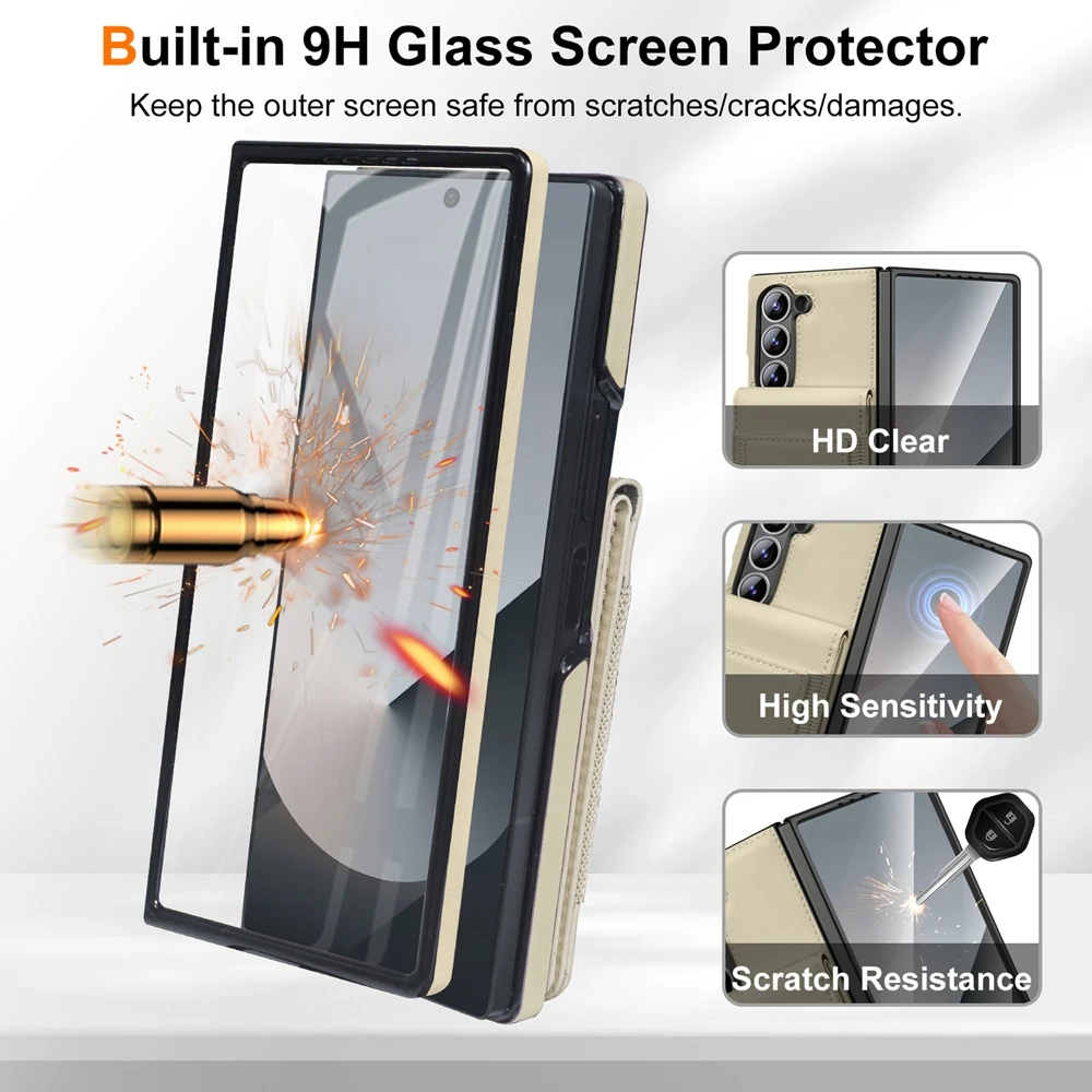 Retro Pure Color Leather Phone - Screen Protector Film 评论和价格