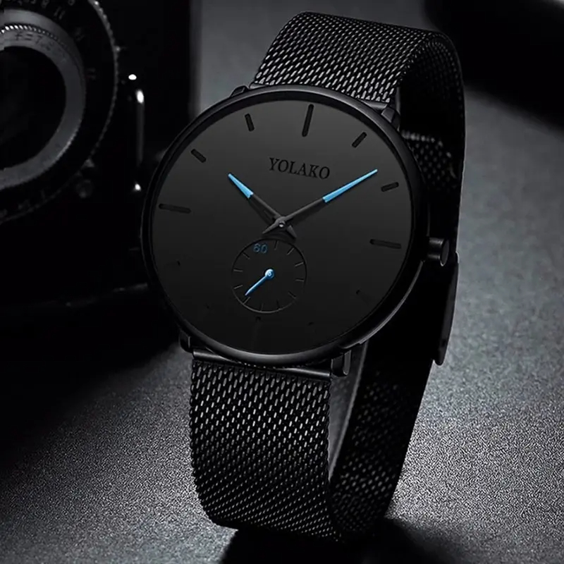 YOLAKO Mens Fashion Minimalist - Stainless Mesh Band 评论和价格