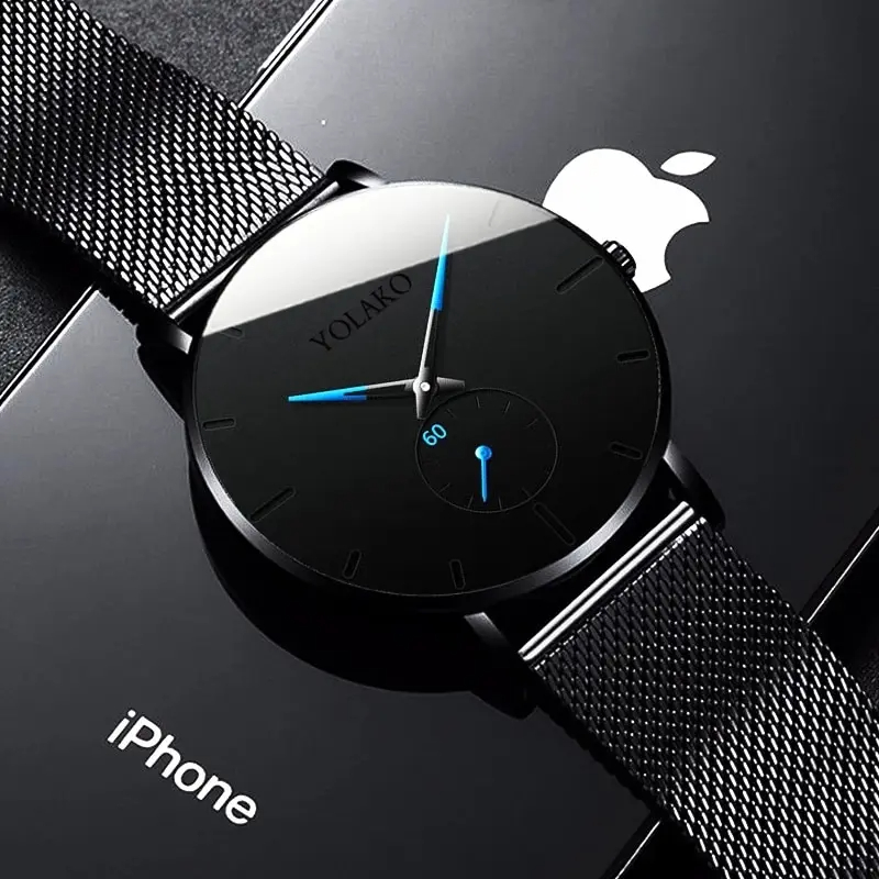 YOLAKO Mens Fashion Minimalist - Stainless Mesh Band 评论和价格