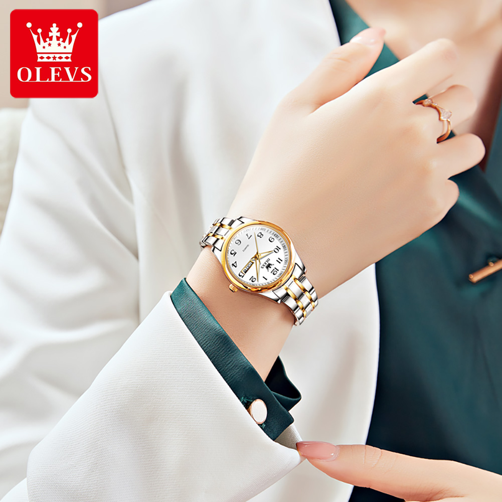 OLEVS Brand Ladies' Watch Quar - Accessories With Watch 评论和价格