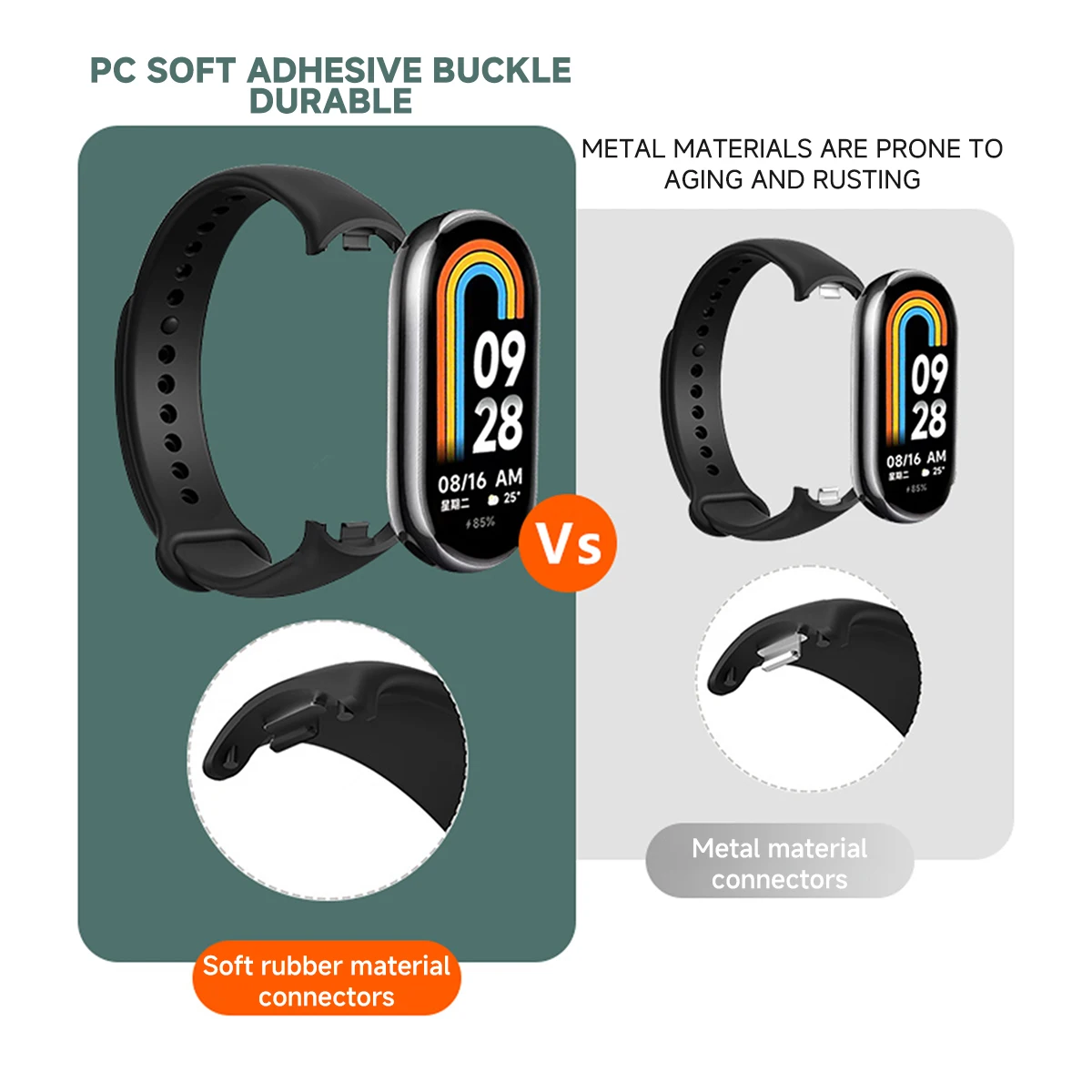 Strap for Xiaomi Mi Band 9/9 N - Silicone Band Replacement 评论和价格