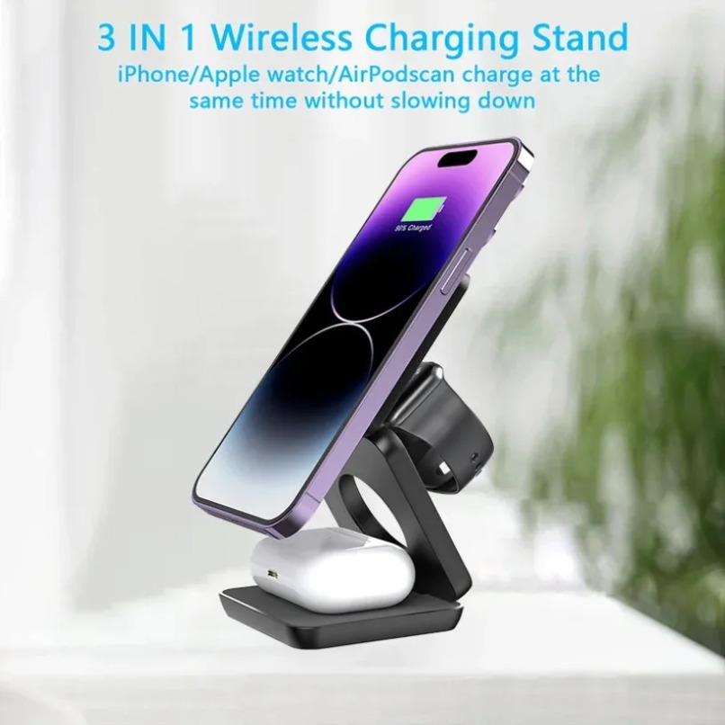 3 in 1 Foldable Magnetic Wirel - Watch Charger Cable 评论和价格
