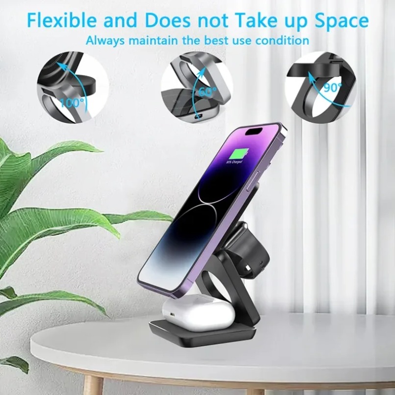3 in 1 Foldable Magnetic Wirel - Watch Charger Cable 评论和价格