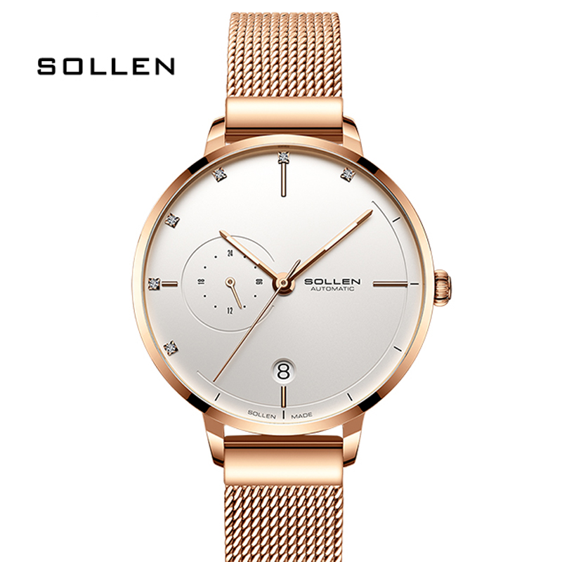 SOLLEN-Automatic Mechanical Wa - Stainless Mesh Band 评论和价格