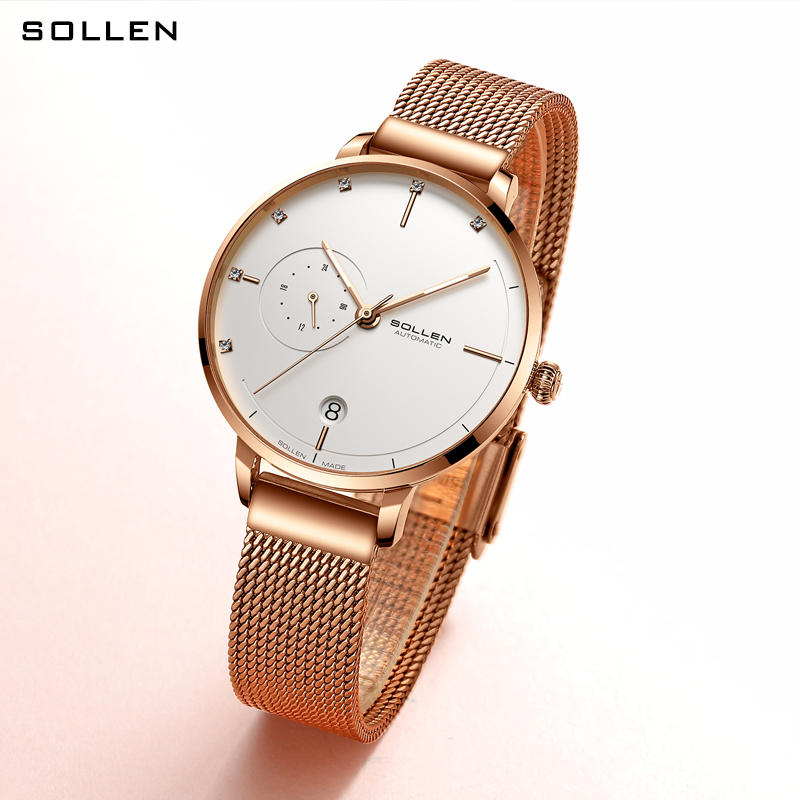 SOLLEN-Automatic Mechanical Wa - Stainless Mesh Band 评论和价格