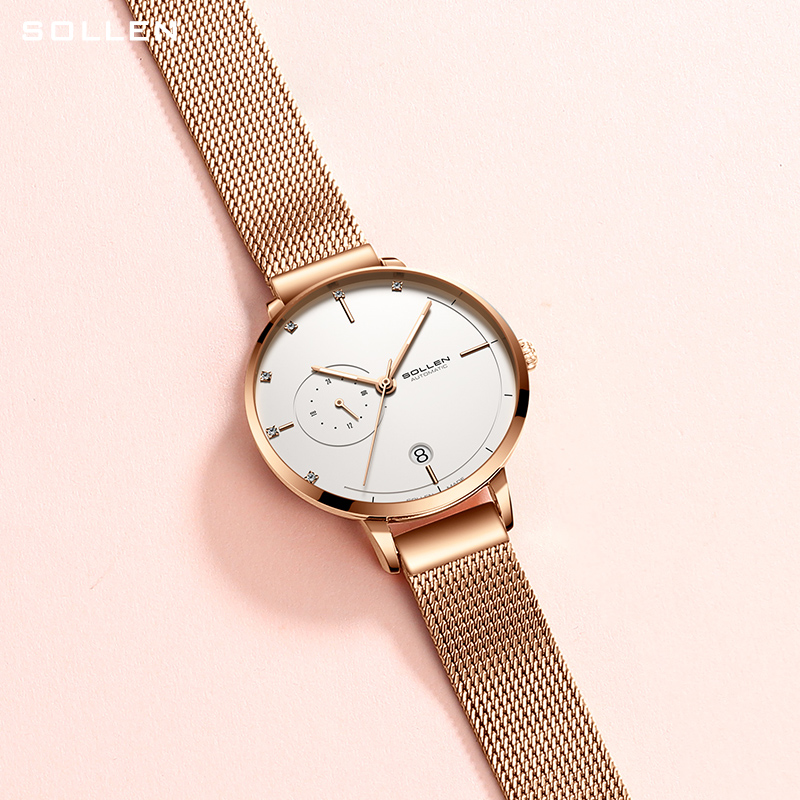 SOLLEN-Automatic Mechanical Wa - Stainless Mesh Band 评论和价格