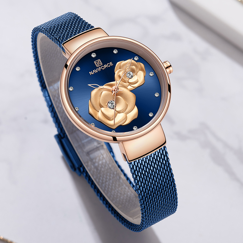 NAVIFORCE Luxury Women's Watch - Stainless Mesh Band 评论和价格